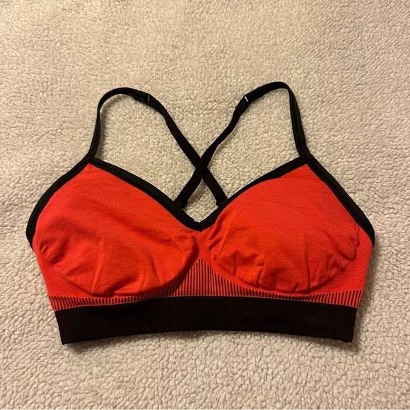 Lululemon Hold Your Om Bra Seamless Heathered Grapefruit Orange - Picture 2 of 11